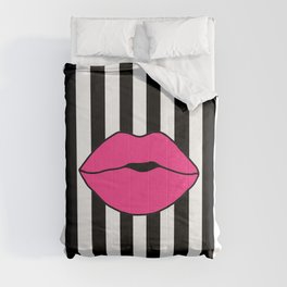 Pink Stripe Lips Comforter