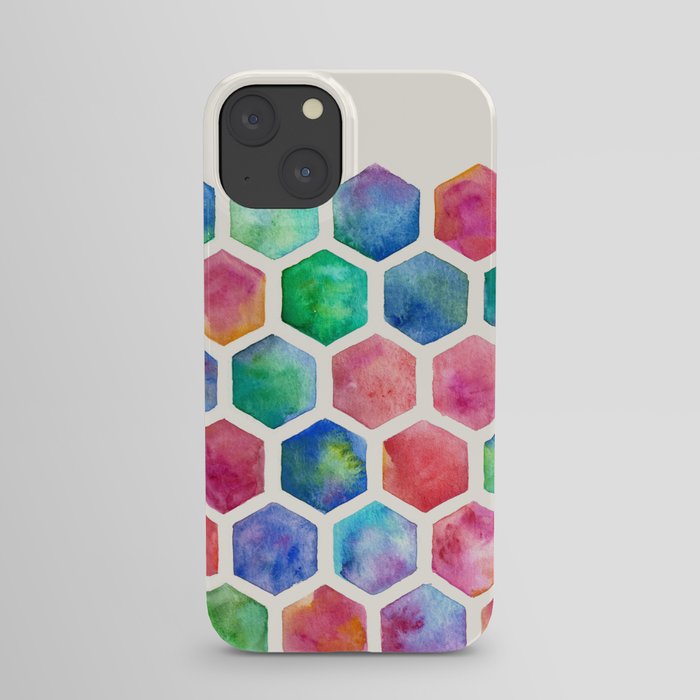 Hand Painted Watercolor Honeycomb Pattern iPhone Case