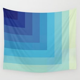 The Depth - Blue Abstract Retro Style Stripes 3D Look Wall Tapestry