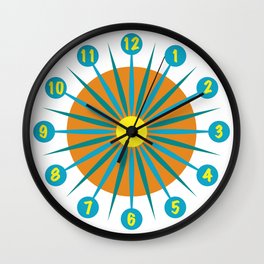 Mod Clock 3 Wall Clock | Digital, Numbers, Yasminegrant, Native, Clock, Cicles, Graphicdesign, Sun, Geometric, Typography 