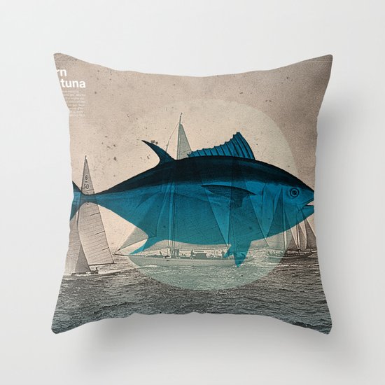 Northern Bluefin Throw Pillow