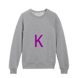 LETTER K (PURPLE-WHITE) Kids Crewneck