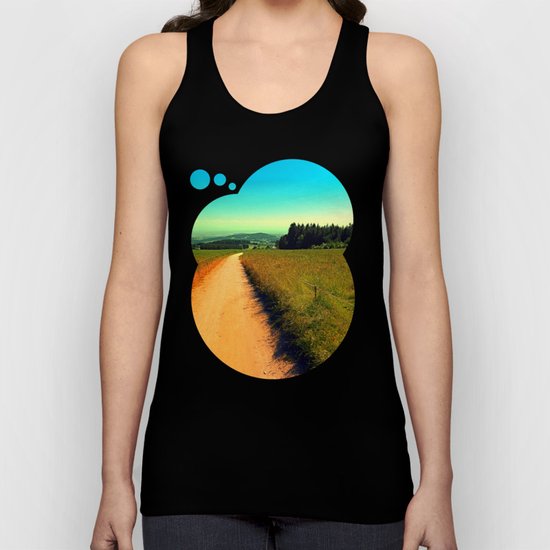 Hiking on a hot afternoon Unisex Tank Top