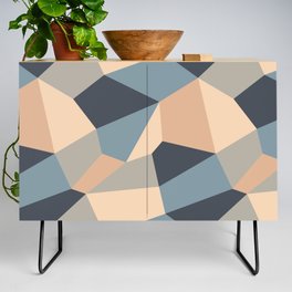 Polygonal variegated seamless pattern. multi-colored polygons of different shapes form a speckled surface. Vintage Credenza
