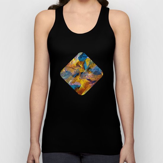 Gold & Blue Abstract Unisex Tank Top