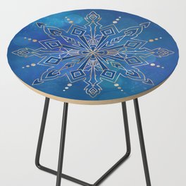 Snowflake Gold Blue Side Table
