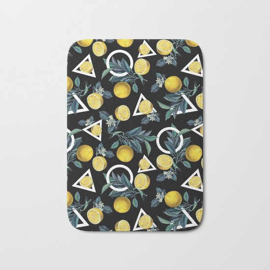Geometric and Lemon pattern II Bath Mat