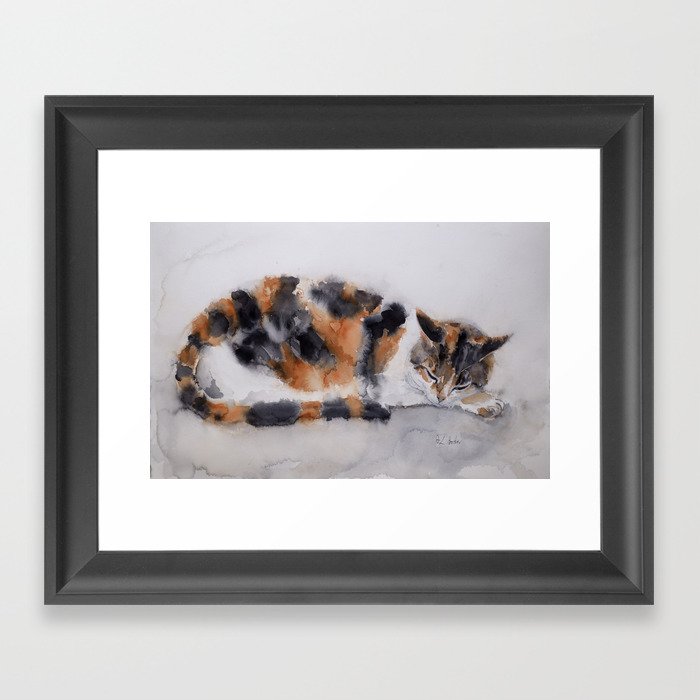 Calico cat Framed Art Print