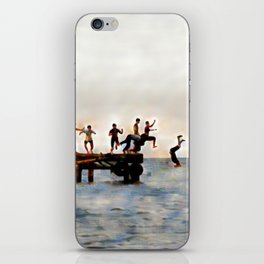 Summer playtime at the dock iPhone Skin