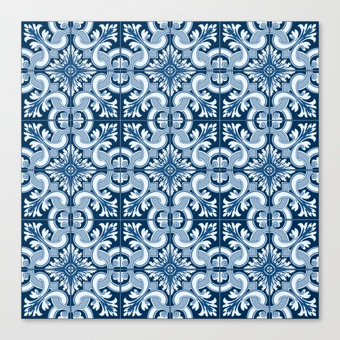 Portuguese Tiles - Classic Blue Canvas Print