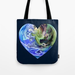 Planet Earth Love Heart Tote Bag