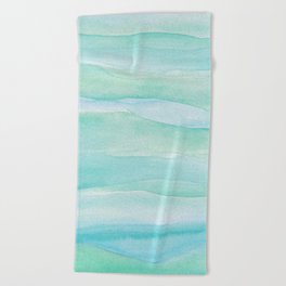 Ocean Layers - Blue Green Watercolor Beach Towel