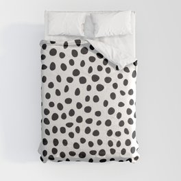 Hand Drawn Polka Dots, Spots Black &  White Comforter