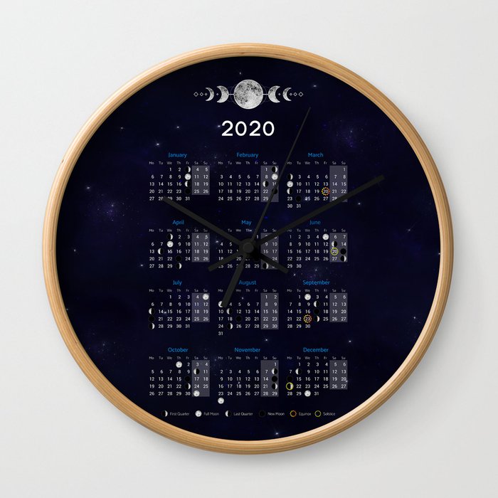 Moon calendar 2020 #9 Wall Clock