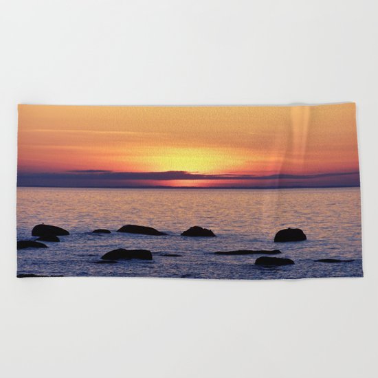 Summer's Glow and the Circle of Rocks Beach Towel