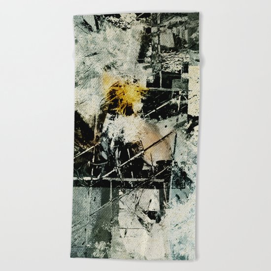 Lighthouse in Storm Beach Towel