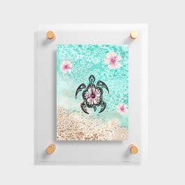 Hibiscus Turtle Floating Acrylic Print