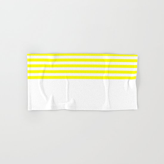 Horizontal Stripes (Yellow/White) Hand & Bath Towel