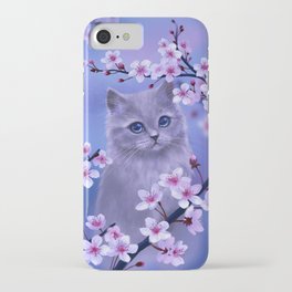 Spring kitten iPhone Case | Digital, Cozy, Easter, Painting, Kitten, Cat, Spring, Aesthetic, Kawaii, Beautiful 