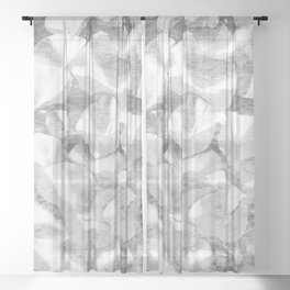 gray bold foliage Sheer Curtain