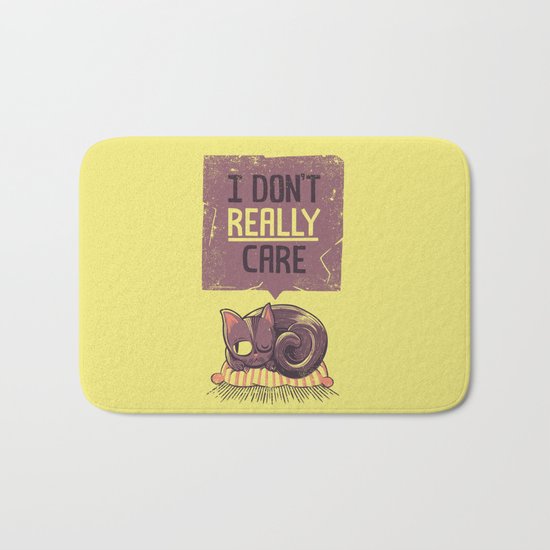 I Dont Care Cat Bath Mat