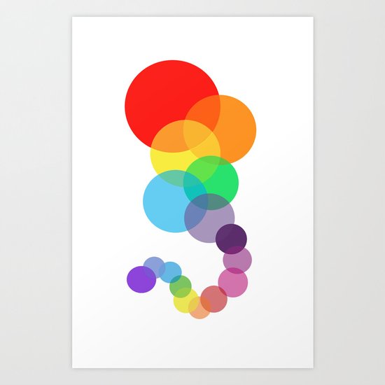 Rainbow Train Art Print