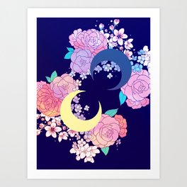 Floral Moon Art Print