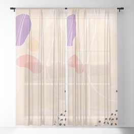 Monstera Terrazzo  Sheer Curtain