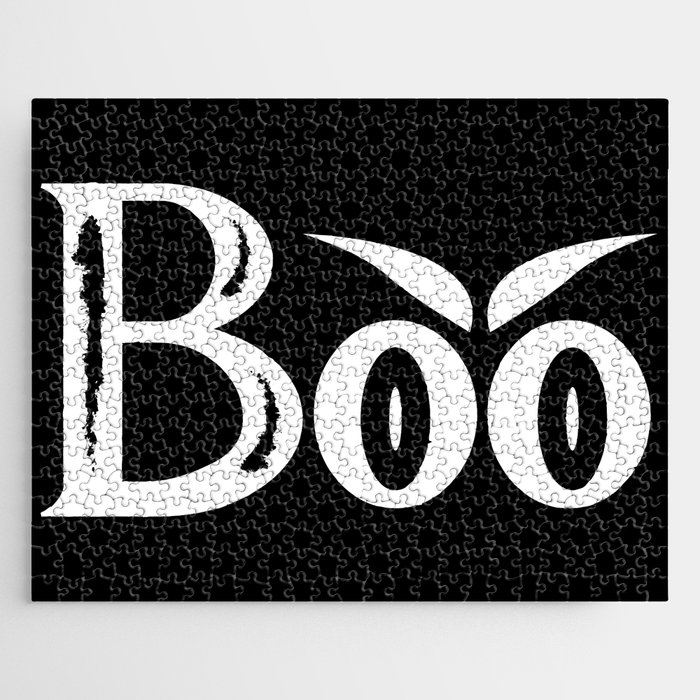 BOO Spooky Halloween Scary Eyes Jigsaw Puzzle