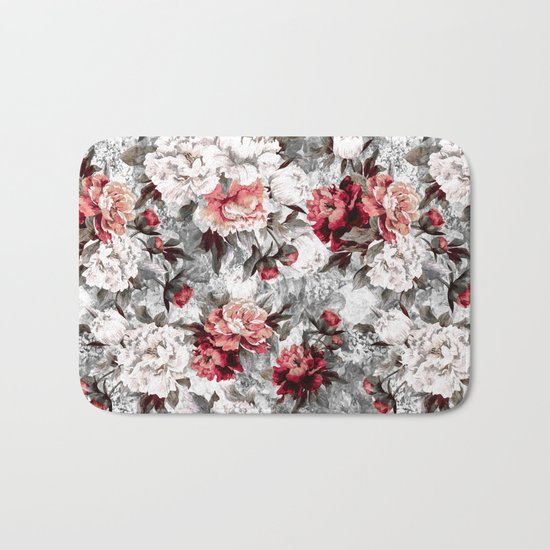 Watercolor Roses Bath Mat