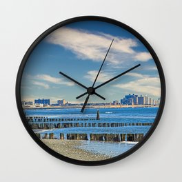 Rockaway Beach Queens New York Landscape Wall Clock