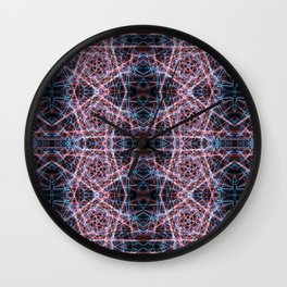 Liquid Light Series 70 ~ Orange & Blue Abstract Fractal Pattern Wall Clock