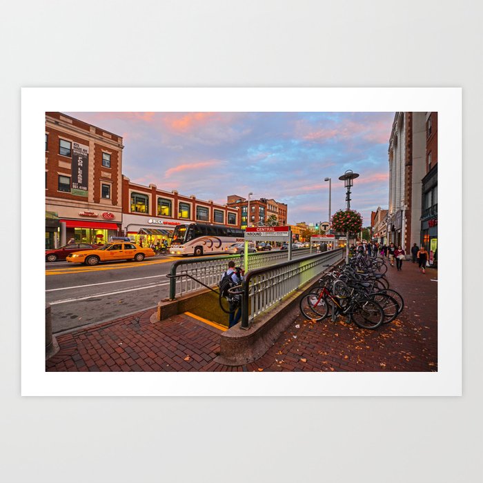 Central Square Sunset Cambridge Massachusetts Mass Ave Art Print