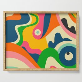 Colorful Mid Century Abstract  Serving Tray