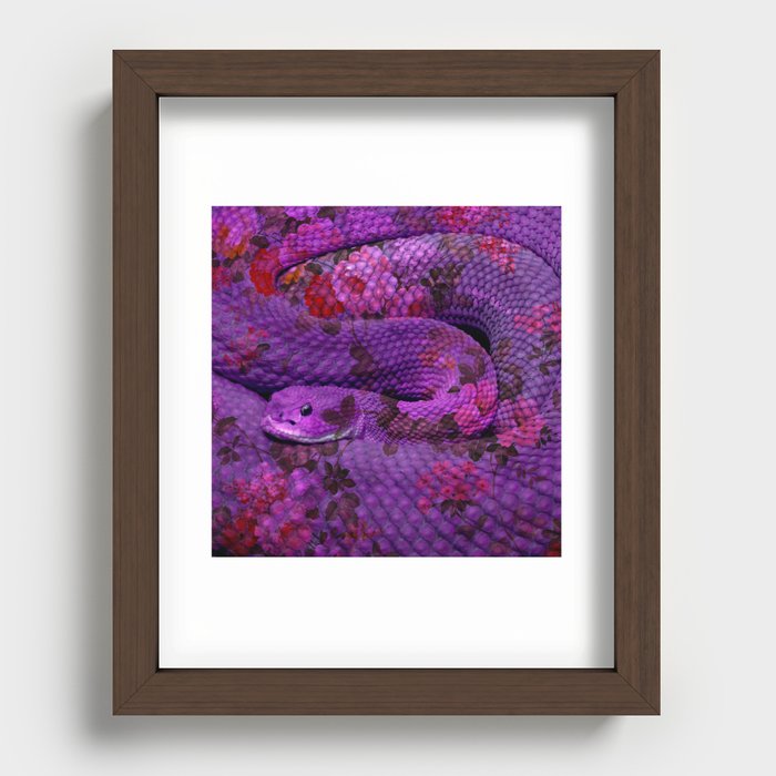 Floral Snake Purple Recessed Framed Print