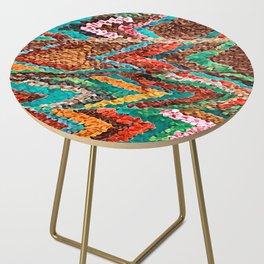Chevrons Green Side Table