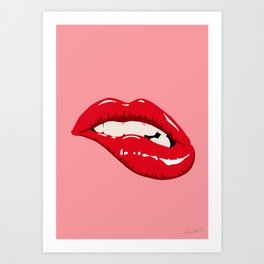 Lip Bite Art Prints For Any Decor Style Society6 Biting down on your lip or tongue usually happens unexpectedly. lip bite art prints for any decor style
