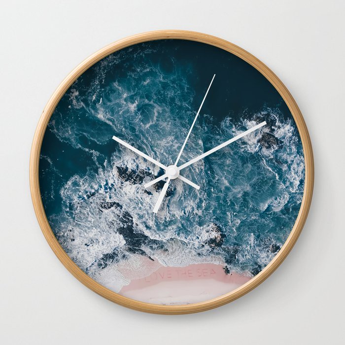 I Love The Sea Written On Beach Wall Clock By Ingz