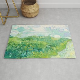 Green Wheat Fields - Auvers, by Vincent van Gogh Area & Throw Rug