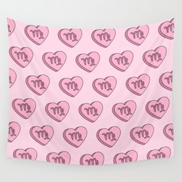 Virgo Candy Hearts Wall Tapestry