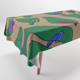 Rainbow Birds in a Tree Tablecloth