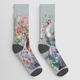Floral Peacock Garden Socks