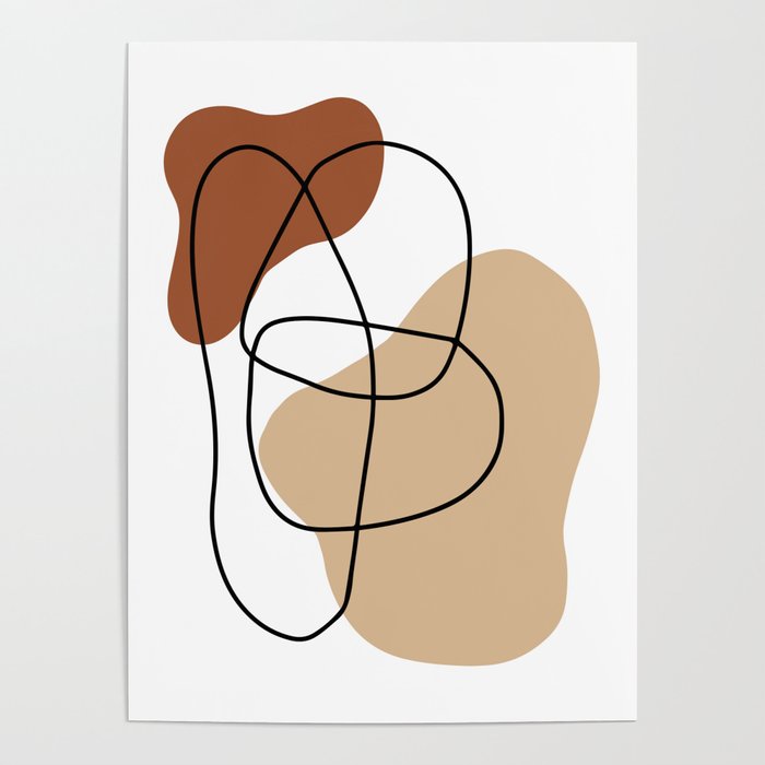 Abstract Shapes Print 34, Modern Art V1 Poster