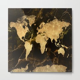 world map marble 5 Metal Print