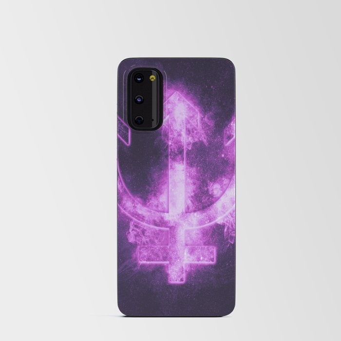 Planet Neptune Symbol. Neptune sign. Abstract night sky background. Android Card Case