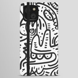 Graffiti Black and White Monsters are waiting for Halloween iPhone Wallet Case