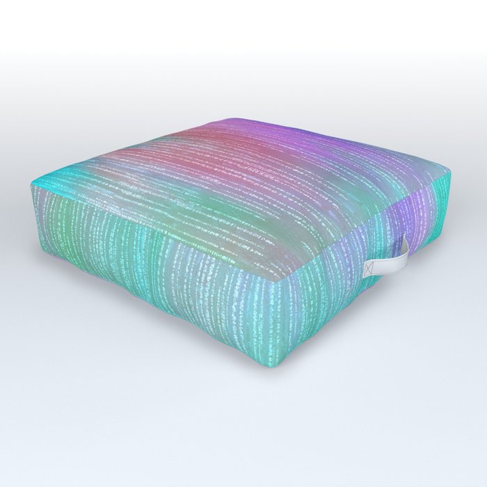 Modern abstract turquoise teal pink lilac watercolor brushstrokes Outdoor Floor Cushion
