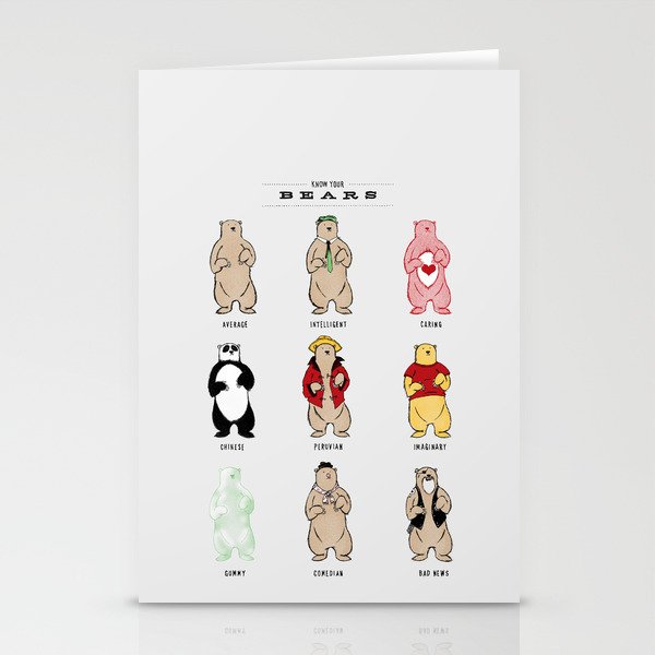 Know Your Bears Stationery Cards
