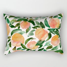GEORGIA PEACHES Watercolor Peach Print Rectangular Pillow