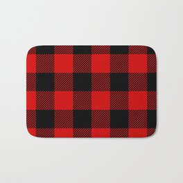 Red Lumberjack Pattern Bath Mat